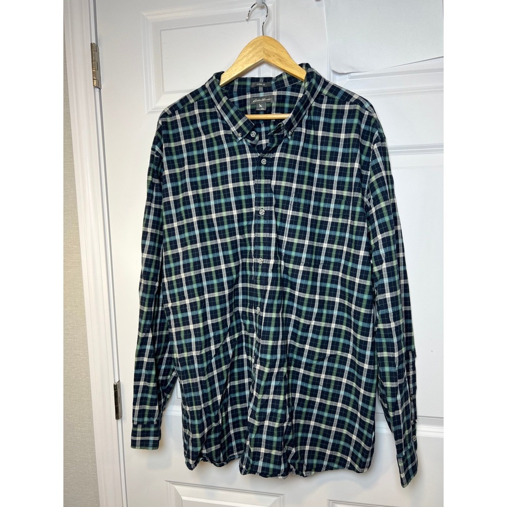 Eddie Bauer Classic Fit 3XL Plaid Flannel Shirt 100% Cotton Soft HO16 2016 - Picture 9 of 14